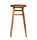 STRATA FURNITURE Solid Sheesham Wood High Bar Chair Wooden Kitchen Stool for Home and Restaurents (Rustik Teak Finish)