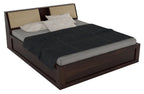 STRATA FURNITURE Sheesham Wood King Size Bed with Box and Headboard Storage for Bedroom Home (Walnut Finish)