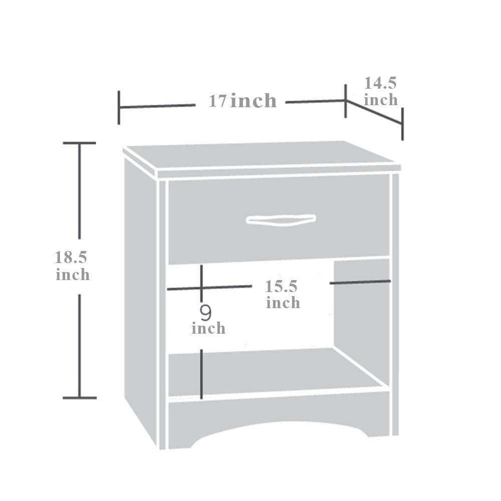 STRATA FURNITURE Sheesham Wood Bedside Table with Drawer and Shelf Storage Wooden Night Stand for Bedroom Living Room Home (Honey Teak Brown Finish)