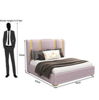 STRATA FURNITUR Sheesham Wood King Size Platfrom Bed with Box Storage and Upholstered Headboard | Modern Wooden Double Bed Cot Palang Furniture for Bedroom, Hotels, Living Room, Home (Light Purple)