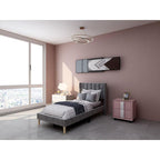 STRATA FURNITURE Wooden Queen Size Wingback Headboard Bed Cot Without Storage Upholstered Double Bed for Bedroom Living Room Home (Dark Grey Finish)