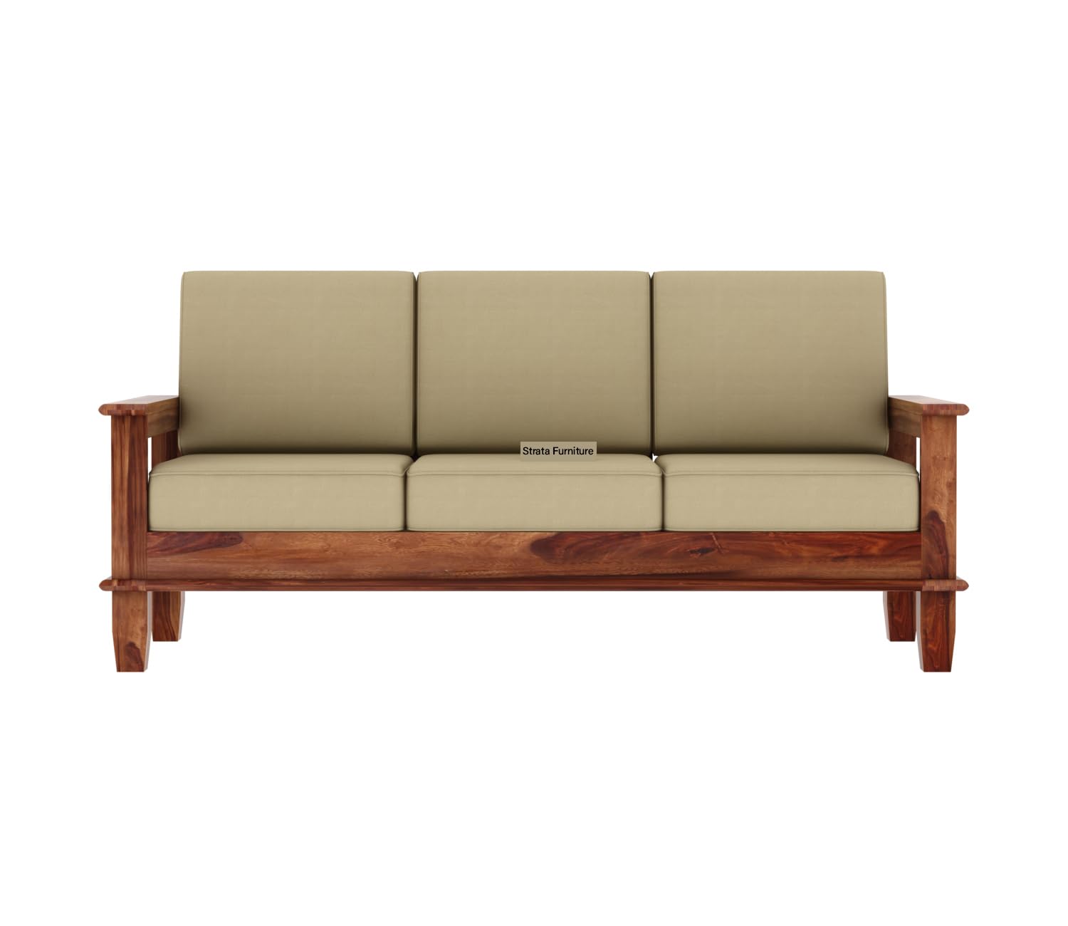 STRATA FURNITURE Sheesham Wood 6 Seater Sofa Set for Living Room Home Office 3+2+1 Solid Wood Sofa Set Wooden Sofa Set 6 Seater (Honey Finish)