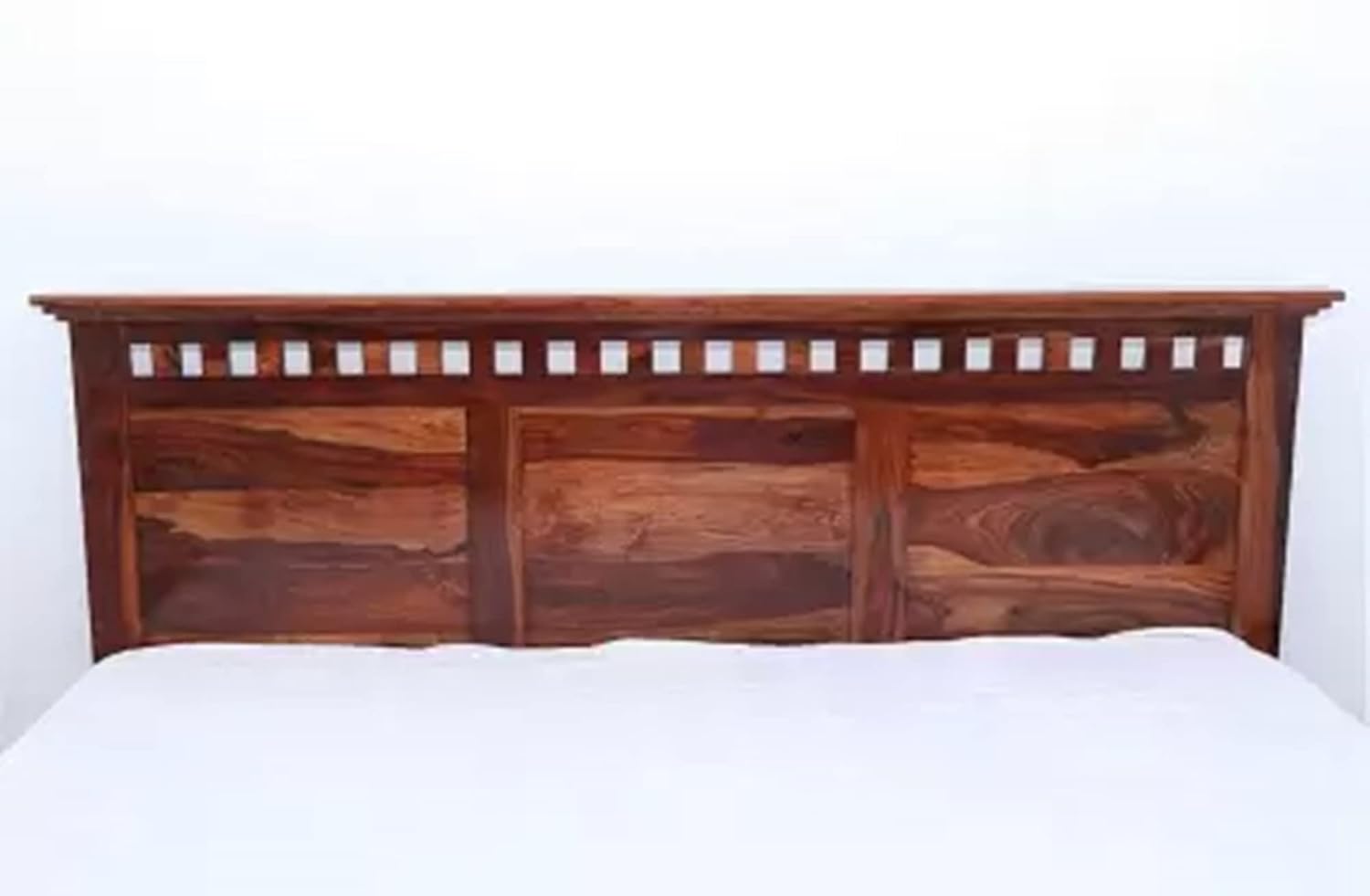 STRATA FURNITURE Sheesham Wood King Size Bed with Box Storage Wooden Double Bed Cot Bed Furniture for Bedroom Living Room Home (Natural Brown Finish)