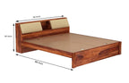 STRATA FURNITURE Sheesham Wood Queen Size Double Bed Without Storage Wooden Palang Cot for Bedroom Living Room Furniture (Honey Finish)