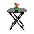STRATA FURNITURE Sheesham Wood Round Folding Coffee Table Wooden Teapoy Table for Living Room Home Office - (Black Finish)