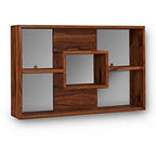 Strata Furniture Solid Wood Wall Cubby Storage Organizer Floating Wall Shelf