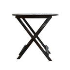 STRATA FURNITURE Sheesham Wood Round Folding Coffee Table Wooden Teapoy Table for Living Room Home Office - (Black Finish)