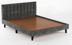 STRATA FURNITURE Wooden King Size Bed Cot Bed Furniture Upholstered Double Bed for Bedroom Living Room Home (Grey Finish)