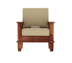 STRATA FURNITURE Solid Sheesham Wood 5 Seater Sofa Set | 3+1+1 Wooden Sofa Set for Living Room Home Office (Honey Finish)