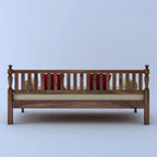 Strata Furniture Solid Sheesham Wood Diwan Bed For Home And Living Room Wooden Deewan Bed (Light Walnut), 2 Seater
