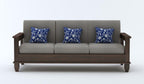 STRATA FURNITURE Solid Sheesham Wood 5 Seater SofaSet for Living Rooms 3+1+1 Wooden Sofa Set for Home and Office (Walnut Brown)