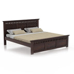 STRATA FURNITURE Solid Sheesham Wood Queen Size Bed with Box Storage | Wooden Double Bed Cot Palang Furniture for Bedroom Living Room and Home (Walnut Finish)