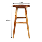 STRATA FURNITURE Solid Sheesham Wood High Bar Chair Wooden Kitchen Stool for Home and Restaurents (Rustik Teak Finish)