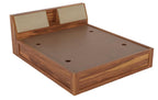 STRATA FURNITURE Sheesham Wood King Size Bed with Box and Headboard Storage for Bedroom Home (Honey Finish)