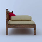 Strata Furniture Solid Sheesham Wood Diwan Bed For Home And Living Room Wooden Deewan Bed (Light Walnut), 2 Seater