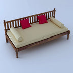 Strata Furniture Solid Sheesham Wood Diwan Bed For Home And Living Room Wooden Deewan Bed (Light Walnut), 2 Seater
