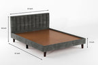 STRATA FURNITURE Wooden Queen Size Bed Cot Bed Furniture Upholstered Double Bed for Bedroom Living Room Home - Grey Finish