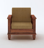 STRATA FURNITURE Sheesham Wood 1 Seater Sofa Set for Living Room Home Office Hall Solid Wooden Single Seater Sofa Set Furniture (Honey Finish)