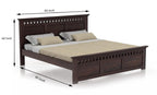 STRATA FURNITURE Solid Sheesham Wood Queen Size Bed with Box Storage | Wooden Double Bed Cot Palang Furniture for Bedroom Living Room and Home (Walnut Finish)