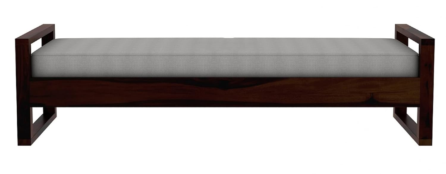 STRATA FURNITURE Sheesham Wood 3 Seater Diwan Bed For Bedroom Living Room (Walnut Finish), Single