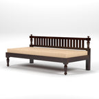 STRATA FURNITURE Solid Sheesham Wood 3 Seater Sofa Cum Diwan Bed for Living Room Bedroom Furniture Three Seater Sofa Wooden Couch Diwan Sofa Settee for Home, Hall, and Office (Walnut Finish)