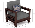 Js Home Decor Sheesham Wood 3+2+1 Sofa Set Furniture for Living Room Walnut Brown