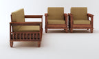 STRATA FURNITURE Sheesham Wood 5 Seater Sofa Set for Living Room Home Office Hall Solid Wooden 3+1+1 Seater Sofa Set Furniture (Honey Finish)