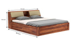 STRATA FURNITURE Sheesham Wood King Size Bed with Box Storage Wooden Double Bed Cot Bed Furniture for Bedroom Living Room Home (Honey Finish)