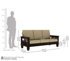 STRATA FURNITURE Sheesham Wood 2 Seater Sofa Set for Living Room Home Office Solid Wood Sofa Set Furniture Wooden Sofa Set Two Seater (Walnut Finish)