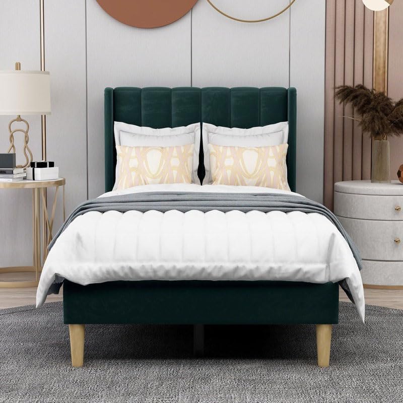 STRATA FURNITURE Wooden King Size Bed Cot Without Storage Upholstered Double Bed for Bedroom Living Room Home (Candler Grey Finish)