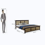 STRATA FURNITURE Solid Sheesham Wood Queen Size Bed Without Storage for Bedroom Living Room Home Wooden Headboard Cot Double Bed Palang Furniture (Walnut Finish)