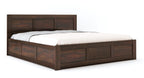 STRATA FURNITURE Sheesham Wood Queen Size Bed with Box Storage Double Cot Wooden Palang for Bedroom Living Room Furniture (Walnut Finish)
