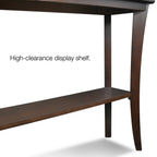 STRATA Furniture Solid Sheesham Wood Curve Legs Console Table with Shelf Storage for Living Room Bedroom Hall Kitchen Home Wooden Entryway Tables Furniture (Brown Finish)