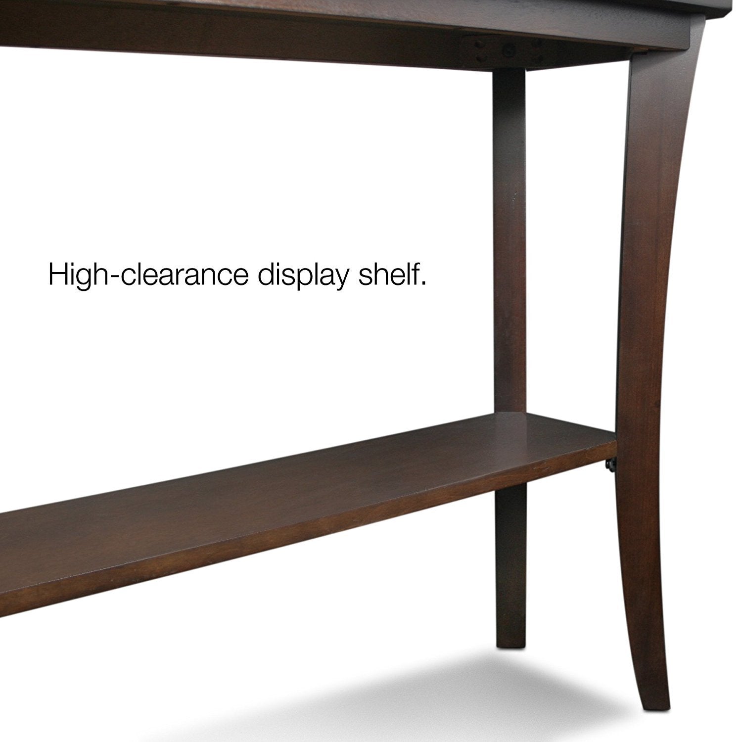 STRATA Furniture Solid Sheesham Wood Curve Legs Console Table with Shelf Storage for Living Room Bedroom Hall Kitchen Home Wooden Entryway Tables Furniture (Brown Finish)