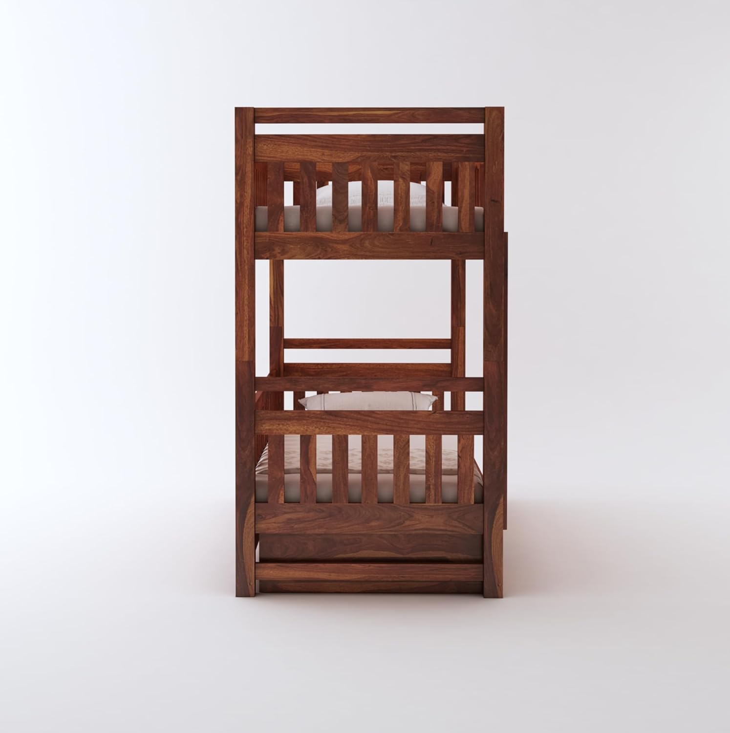 STRATA FURNITURE Sheesham Wood Bunk Bed with 2 Drawer Storage Wooden Double Bed Bed Furniture for Bedroom Living Room Home (Honey Finish)