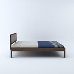 STRATA FURNITURE Solid Sheesham Wood Queen Size Bed Without Storage for Bedroom Living Room Home Wooden Cot Double Bed Palang with Cushion Headboard Furniture (Walnut Finish)