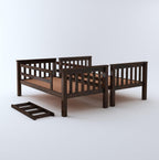 STRATA FURNITURE Sheesham Wood Bunk Bed Without Storage Wooden Double Bed Furniture for Bedroom Home (Walnut Finish)