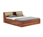 STRATA FURNITURE Sheesham Wood King Size Bed with Box Storage Wooden Double Bed Cot Bed Furniture for Bedroom Living Room Home (Honey Finish)