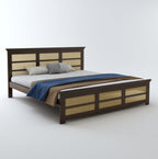 STRATA FURNITURE Solid Sheesham Wood Queen Size Bed Without Storage for Bedroom Living Room Home Wooden Headboard Cot Double Bed Palang Furniture (Walnut Finish)
