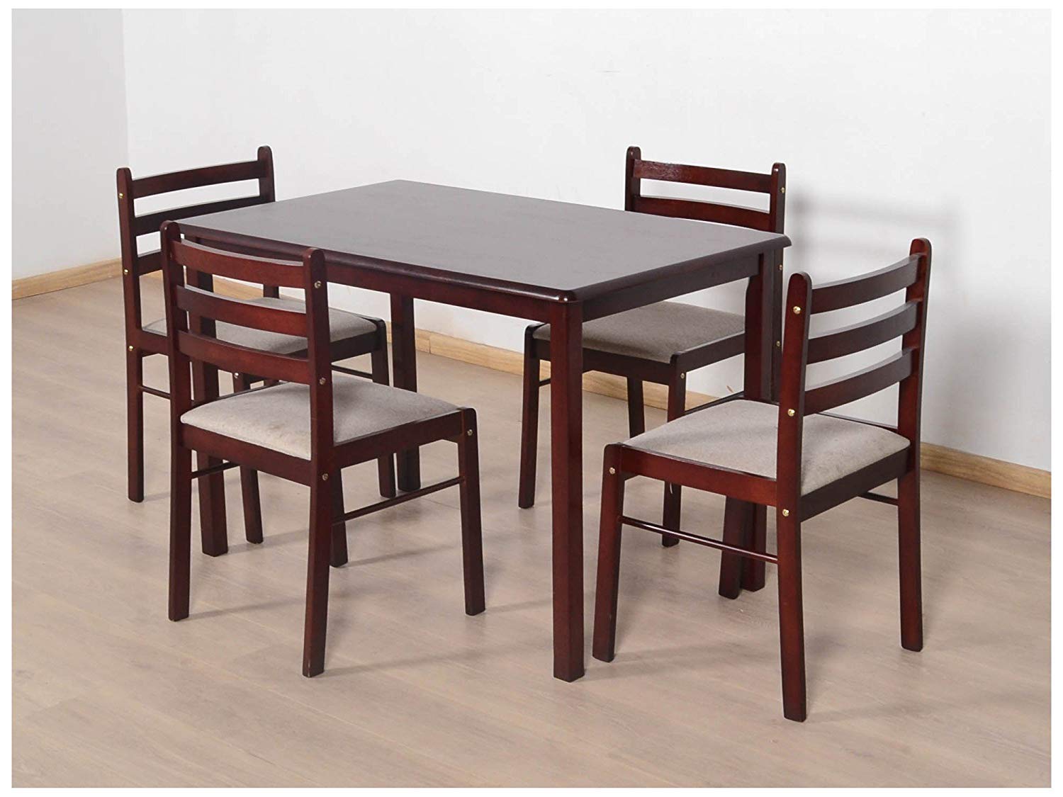 STRATA FURNITURE Sheesham Wooden Dining Table 4 Seater for Living Room 5 Piece Wooden Dining Room Sets with Chair for Home Kitchen Living Room Furniture (Brown Finish)