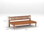 STRATA FURNITURE Solid Sheesham Wood 3 Seater Sofa Cum Diwan Bed for Living Room Bedroom Furniture Three Seater Sofa Wooden Couch Diwan Sofa Settee for Home, Hall, and Office (Natural Finish)