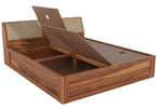 STRATA FURNITURE Sheesham Wood Queen Size Bed with Box and Headboard Storage for Bedroom Wooden Cot Bed for Home (Honey Finish)