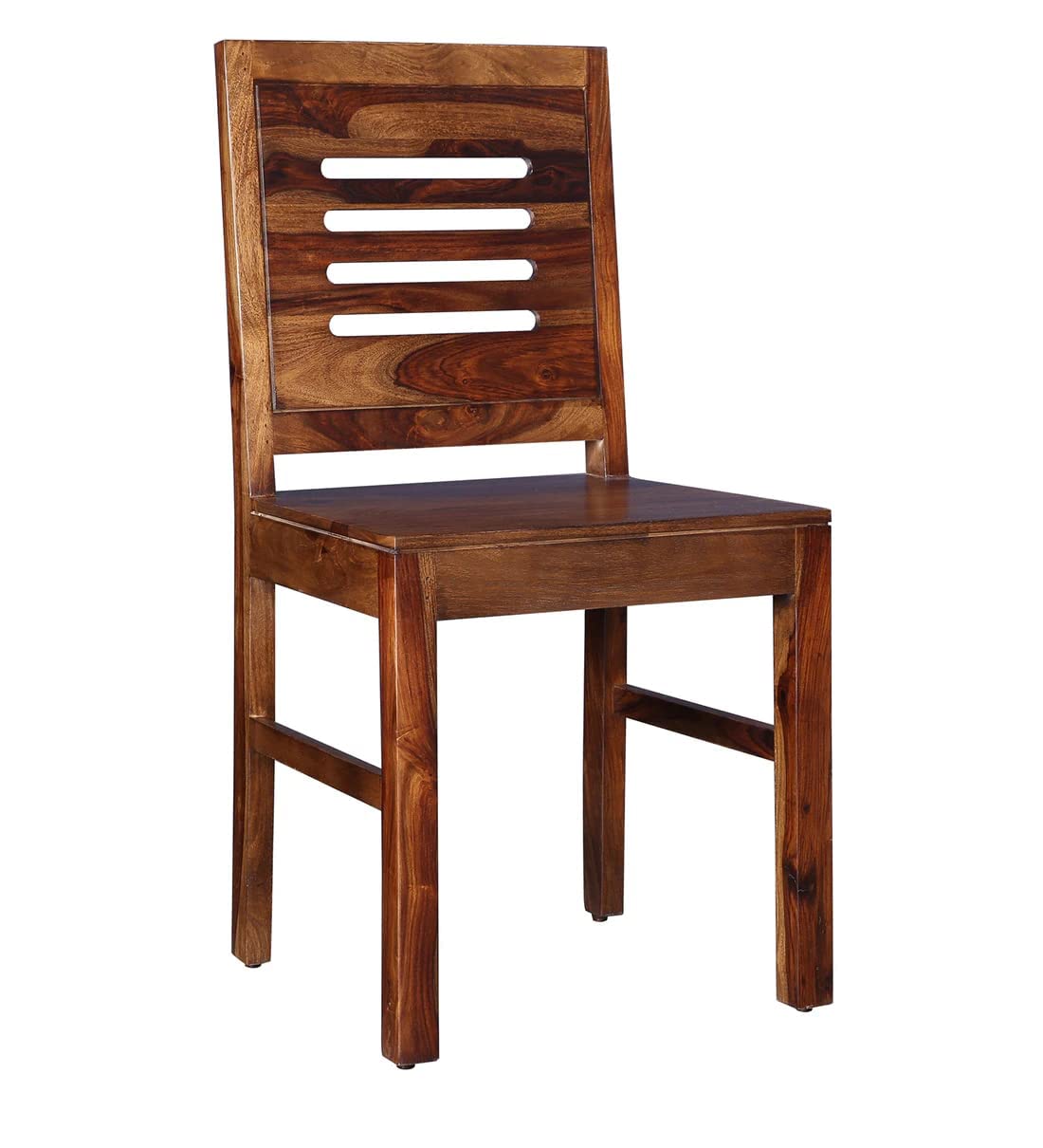Strata Furniture Solid Sheesham Wood Dining/Balcony Chairs For Home And Office | Teak Finish | Set of 2