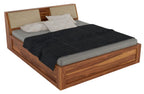 STRATA FURNITURE Sheesham Wood King Size Bed with Box and Headboard Storage for Bedroom Home (Honey Finish)