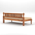 STRATA FURNITURE Solid Sheesham Wood 3 Seater Sofa Cum Diwan Bed for Living Room Bedroom Furniture Three Seater Sofa Wooden Couch Diwan Sofa Settee for Home, Hall, and Office (Natural Finish)