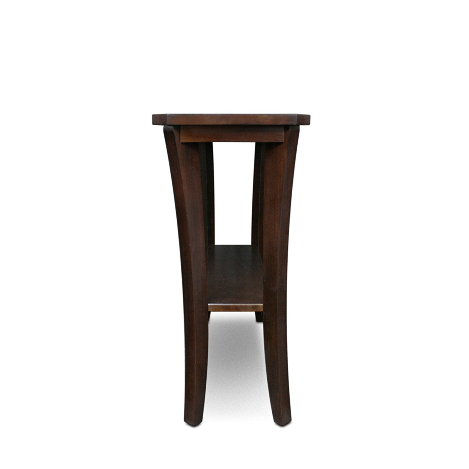STRATA Furniture Solid Sheesham Wood Curve Legs Console Table with Shelf Storage for Living Room Bedroom Hall Kitchen Home Wooden Entryway Tables Furniture (Brown Finish)