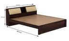 STRATA FURNITURE Sheesham Wood King Size Double Bed Without Storage Wooden Palang Cot for Bedroom Living Room Furniture (Walnut Finish)