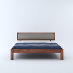 STRATA FURNITURE Solid Sheesham Wood Queen Size Bed Without Storage for Bedroom Living Room Home Wooden Cot Double Bed Palang with Cushion Headboard Furniture (Honey Finish)