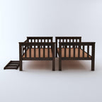 STRATA FURNITURE Sheesham Wood Bunk Bed Without Storage Wooden Double Bed Furniture for Bedroom Home (Walnut Finish)
