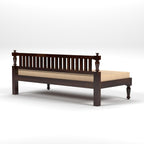 STRATA FURNITURE Solid Sheesham Wood 3 Seater Sofa Cum Diwan Bed for Living Room Bedroom Furniture Three Seater Sofa Wooden Couch Diwan Sofa Settee for Home, Hall, and Office (Walnut Finish)